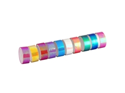 10 Rolos de Fita Adesiva Pe Brilhante e Colorida para Scrapbooking Projetos Diy, com Propriedades CHABERLU