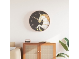 Vidaxl Relógio De Parede Ø29,5cm Poliestireno E Vidro Dourado E Branco