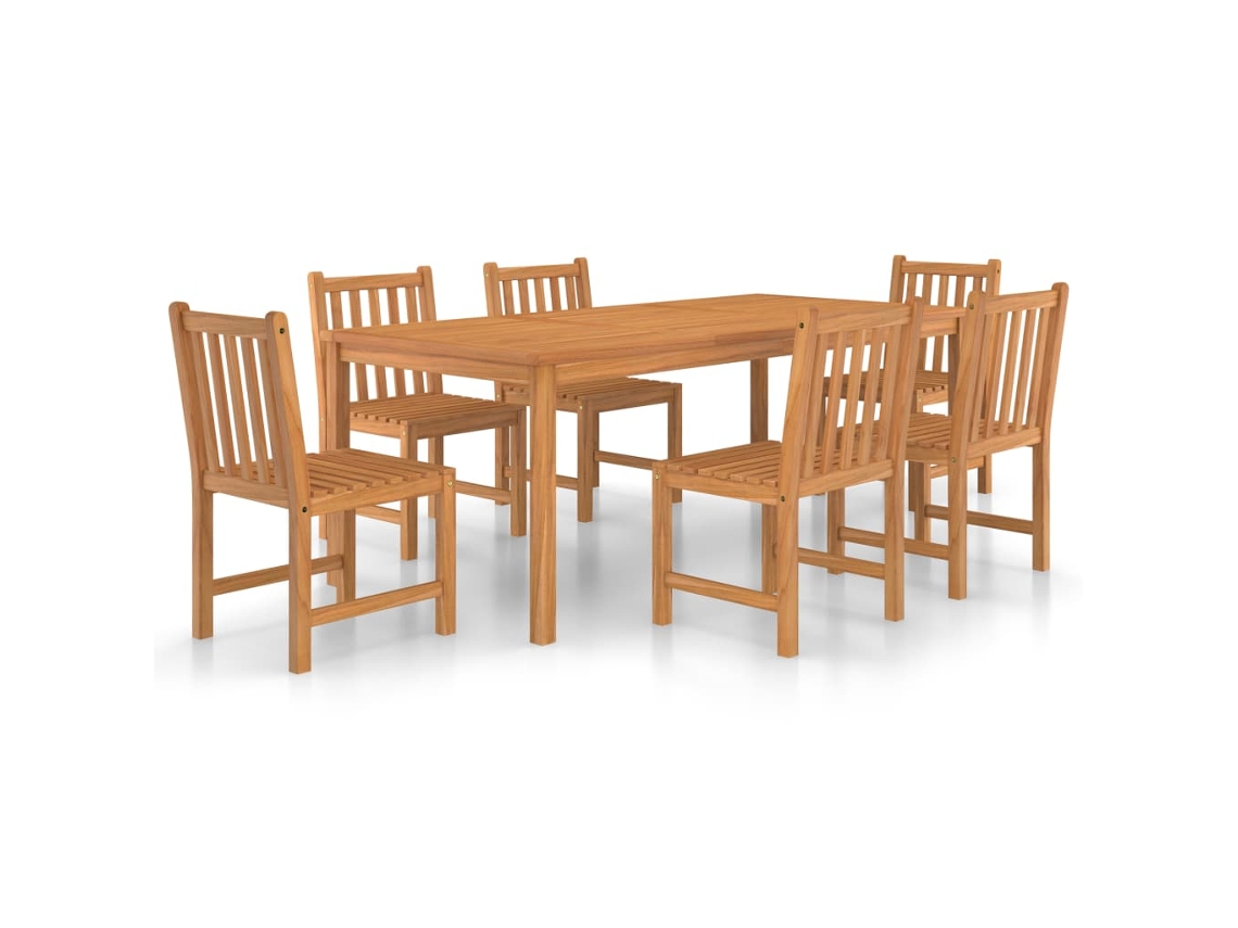 Conjunto de Jantar de 7 para Jardim Madeira de Teca Maciça MAISON EXCLUSIVE