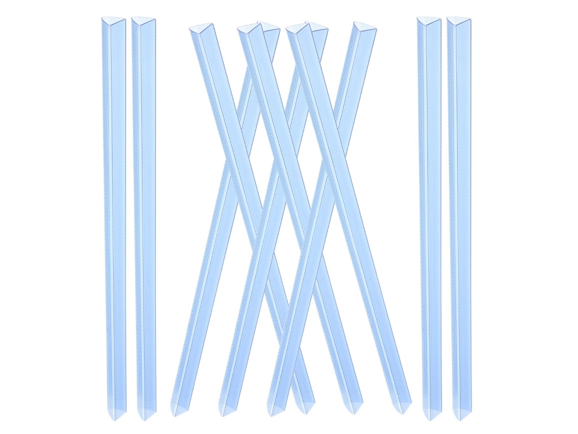 Barras deslizantes de plástico transparente para pastas, prendedores para arquivos A4, tamanho 310 mm x 15 mm