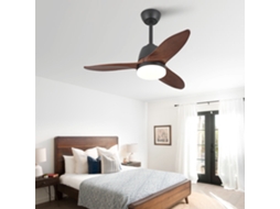 Ventilador Teto Preto 36 Pol Madeira Maciça 3 Cores Sala VELTRIX
