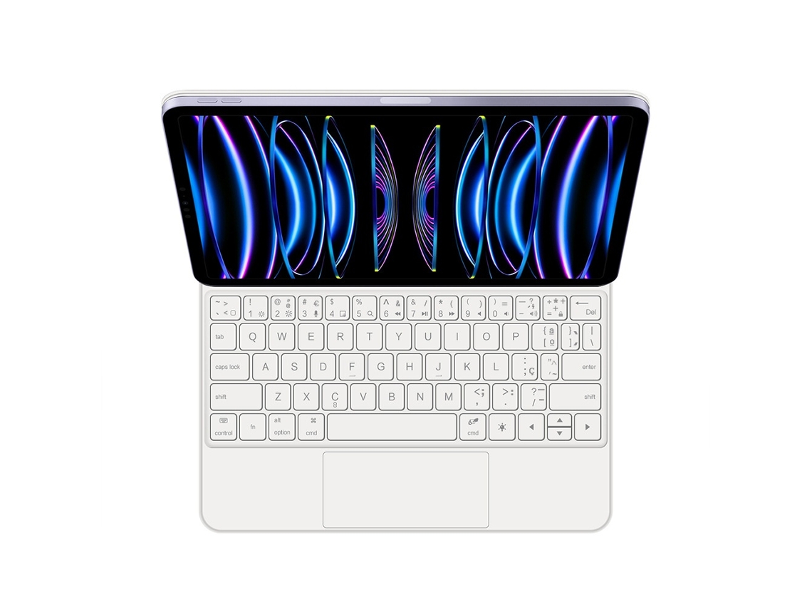 Teclado Bluetooth Para Tablet Lurelia, Compatível Com I Pad Pro 13 2024 Português (m4, Branco, Teclado Bluetooth