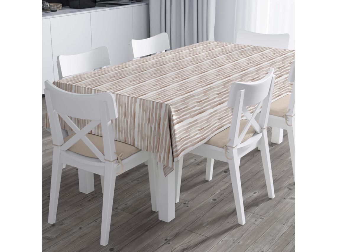 Toalha de Mesa em Tecido Estampado e Resistente a Manchas Toalha de Mesa para Interior e Exterior Medidas 140X200Rayas Dgrade Canela SANDAL