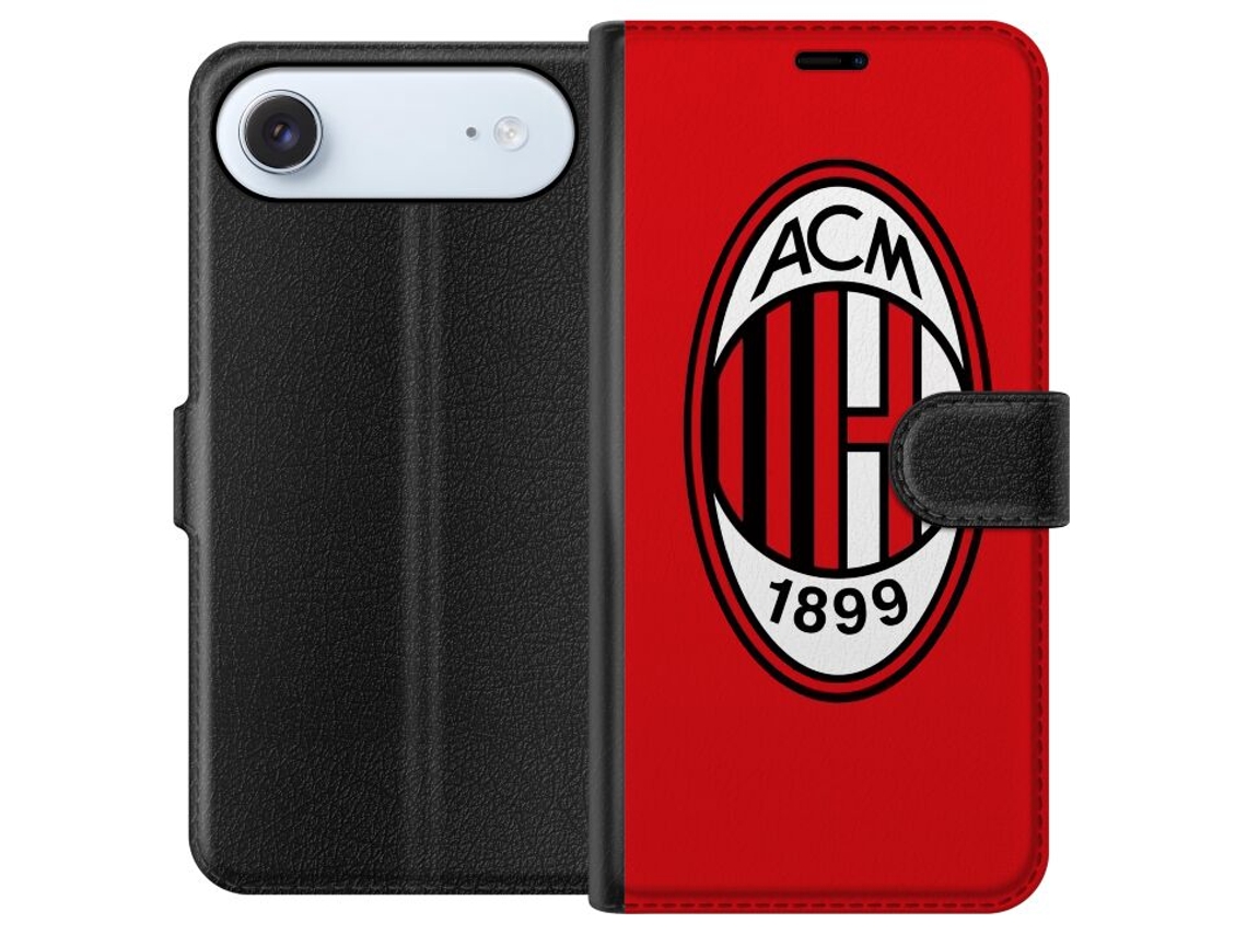 Capa Carteira Compatível Com Apple Iphone Air. Escudo Oval De Futebol Vermelho E Preto Com Design Clássico E Toque Histórico, Fortes Contrastes E Ícon