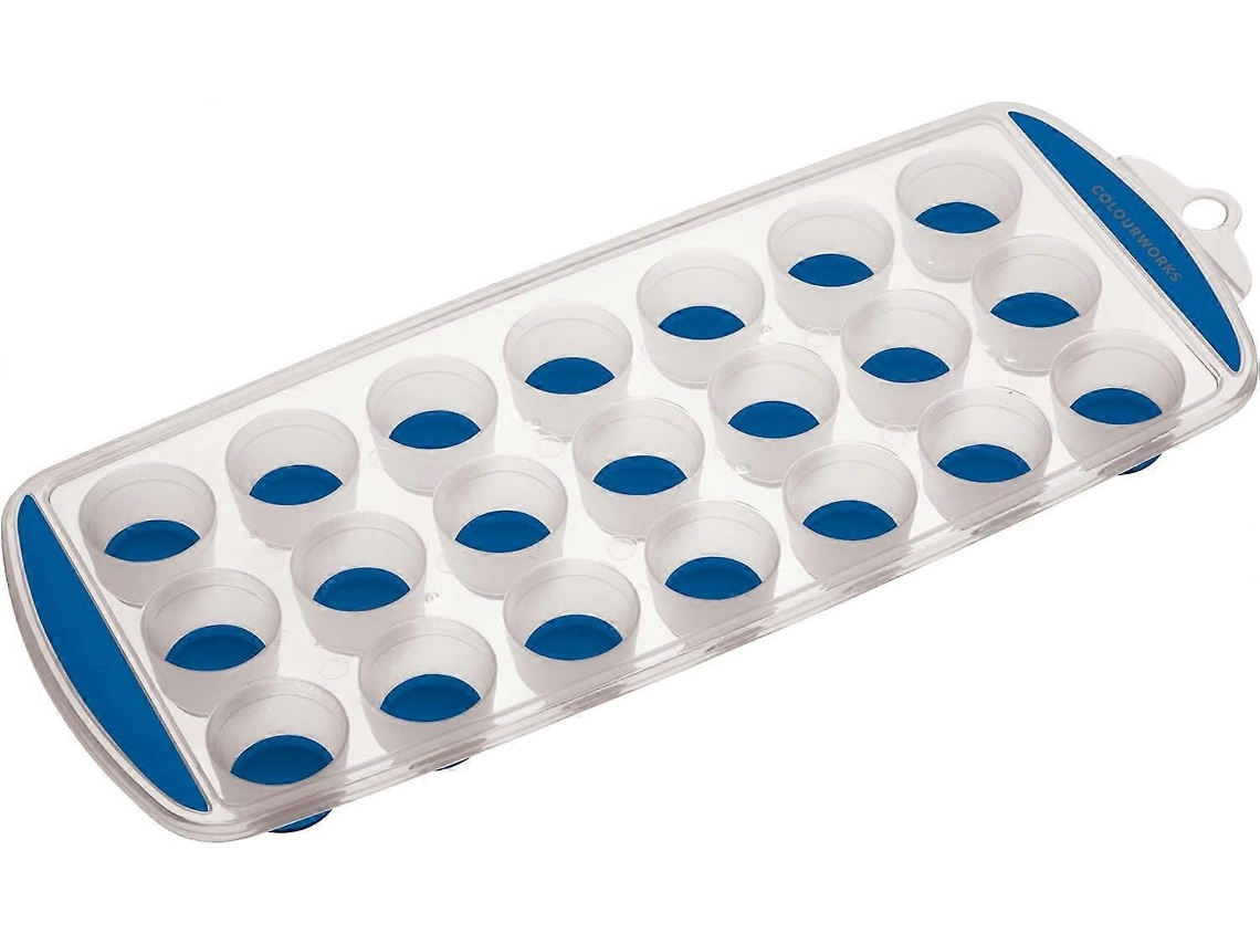 Forma de gelo Slowmoose com base de silicone, 21 cubos, 11,4 x 28,9 x 2,5 cm, azul (fmy)