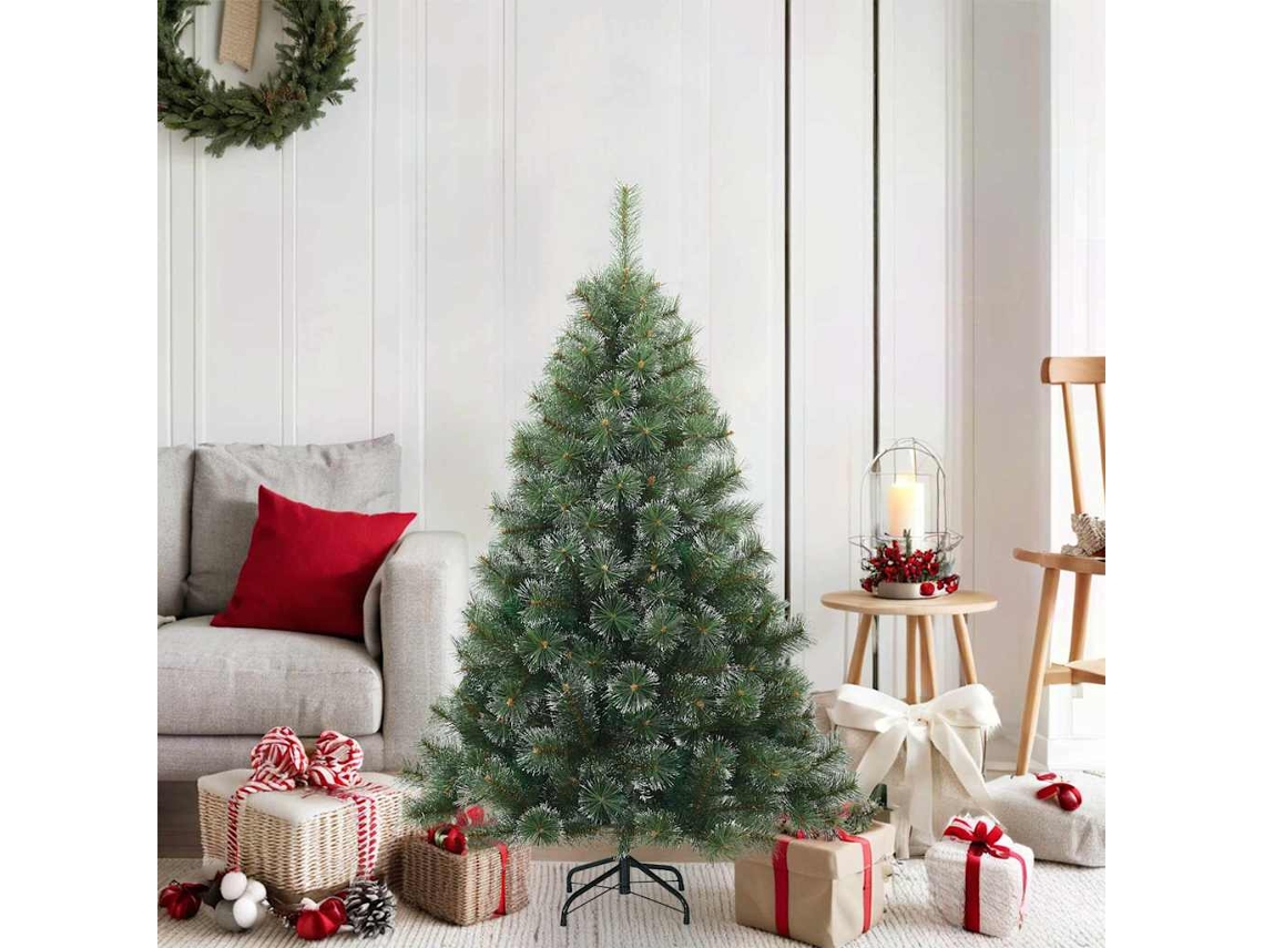 Vidaxl Árvore De Natal Artificial Articulada Nevado Flocked Verde