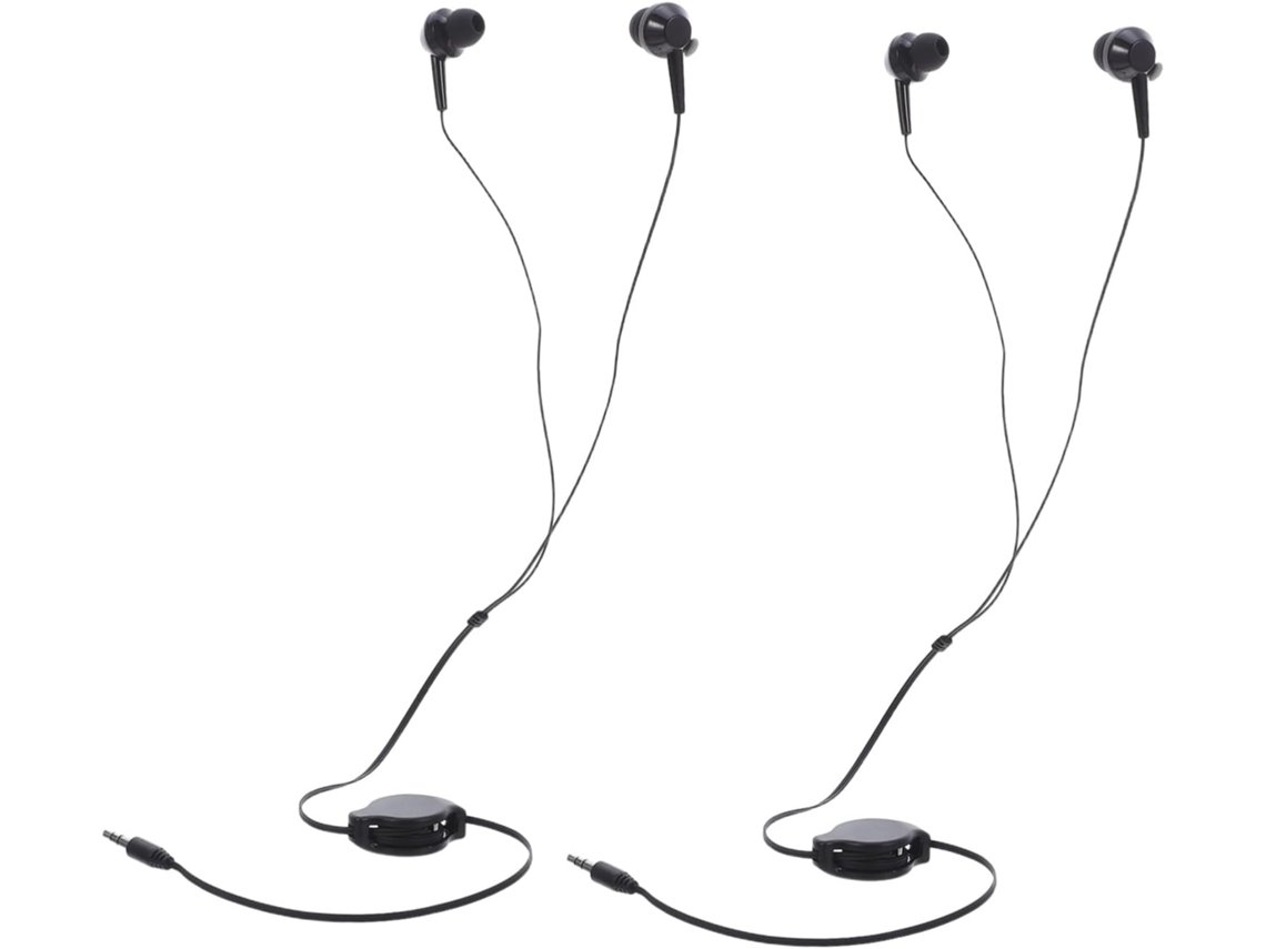 De 2 Fones Com Fio, Na Cor Preta, Ideais Para Música E Uso Diário