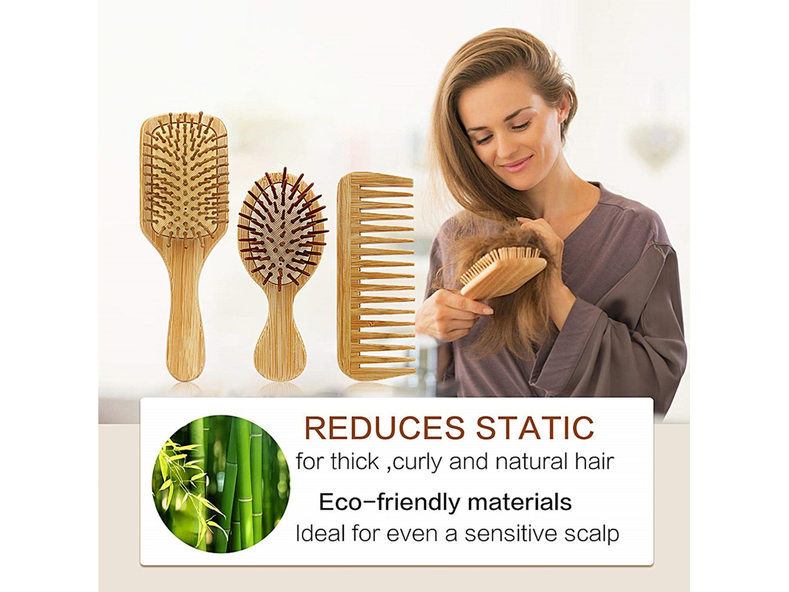 Kit De Escova E Pente Para Cabelo Com Almofada De Ar Desembaraçadora Antiestática Para Crianças E Adultos