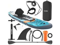 Tectake Prancha De Stand-up Paddle 2 Em 1, 288 Cm, Insuflável, Conjunto Completo, Turquesa/laranja