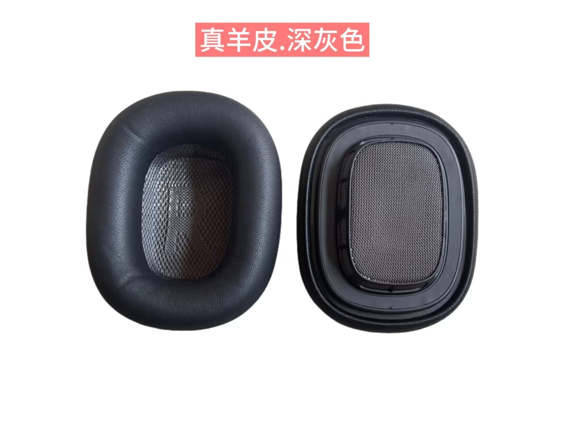 Ponteiras Auriculares Genuínas De Pele De Carneiro Para Apple Airpods Max. Cinza Espacial Yunzii (2 Unidades)