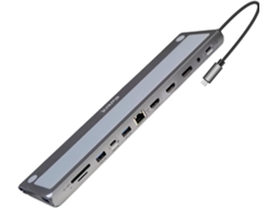 Docking Station EWENT EW1150 USB-C 12-em-1 (Cinzento)