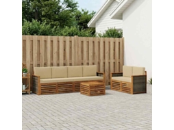Vidaxl Conjunto De Sofás Para Exterior 7 Pcs Natural E Bege