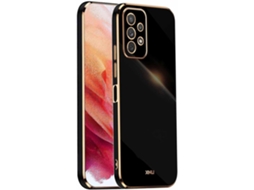 Capa Banhada Ouro Protetora para Samsung Galaxy A23 HONGWE. Anti-Choque Preto