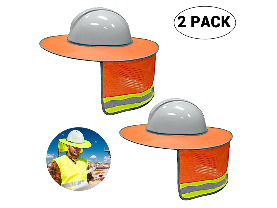 2pcs Protetor Solar Para Capacete Com Aba Completa E Malha Na Garganta Visibilidade Alta Reflexiva