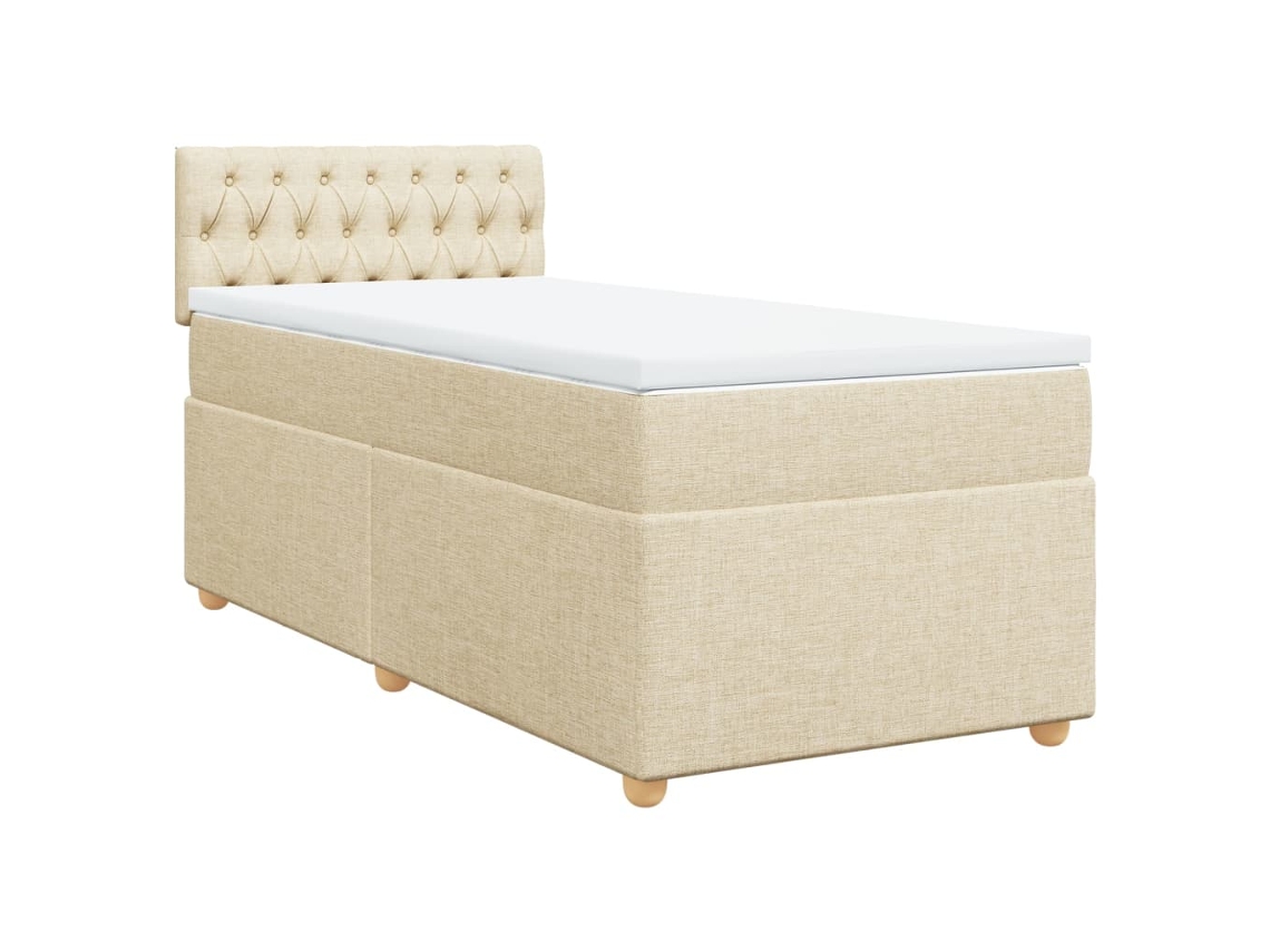 Box Spring Bed, Box Spring Beds Vidaxl Creme Tecido (100 X 200 Cm)