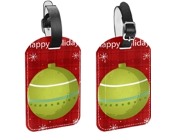 Conjunto De 2 Etiquetas Bagagem Em Imitação Couro Proteção Privacidade Enfeite Natal