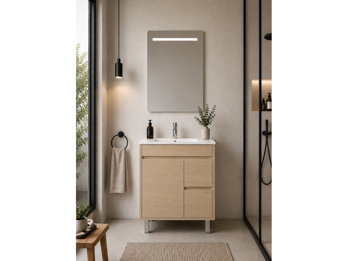 Móvel De Casa De Banho Com Lavatório Origenbath Isquia Sem Espelho 60x35 Cm Estepa
