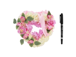 Coroa de Flores Falsas Coração Artificial LAXISCREED