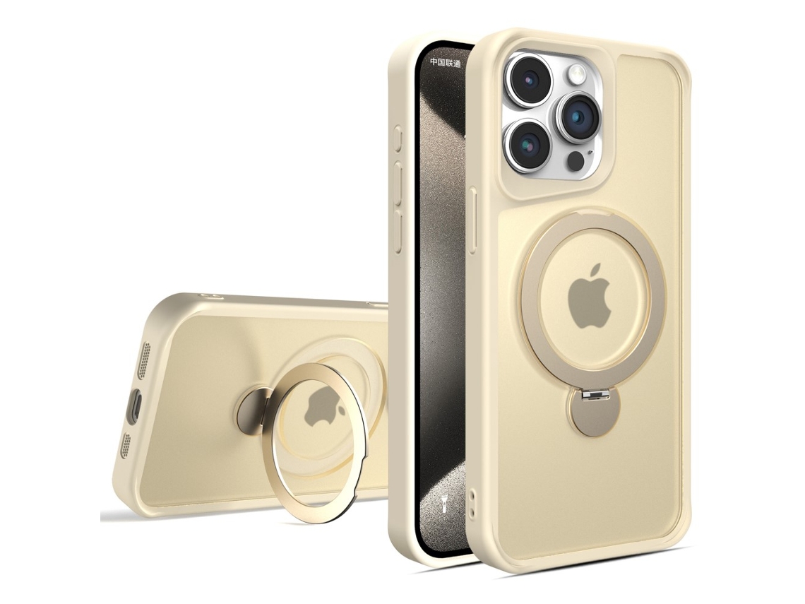 Suporte Casa Para Iphone 14 Pro Max Pele Sintética Magnética Branco