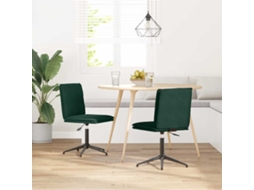 Vidaxl Cadeiras De Jantar 2 Pcs Veludo Verde-escuro