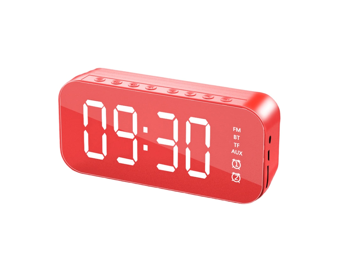 Despertador Duplo com Alto falante Bluetooth, Despertador Bluetooth Sem Fio Portátil com Rádio Fm, Tela Ultra Grande Hd, Adequado para Crian EHSTMIND
