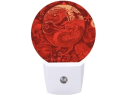 Luminária Noturna Com Design De Dragão Chinês, Luz Noturna Led Com Sensor De, Luz Noturna Branca Quente E Suave