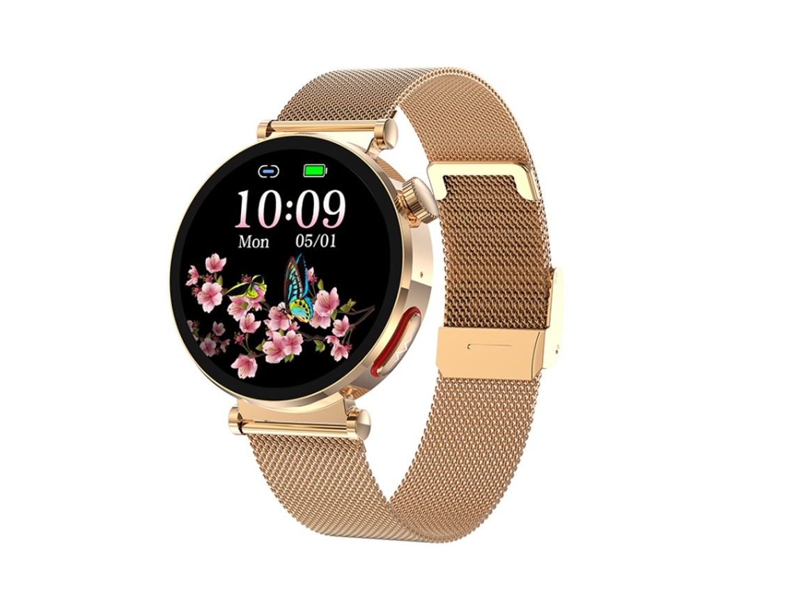 (dourado) Smartwatch Com Tela Colorida De 1,27 Polegadas E Pulseira De Aço, Compatível Com Chamadas Bluetooth.