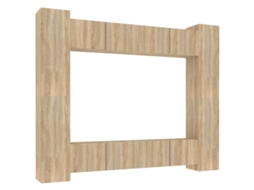 Tv Cabinet Set, Tv Cabinet Sets Vidaxl Marrom Madeira Processada (n/a)