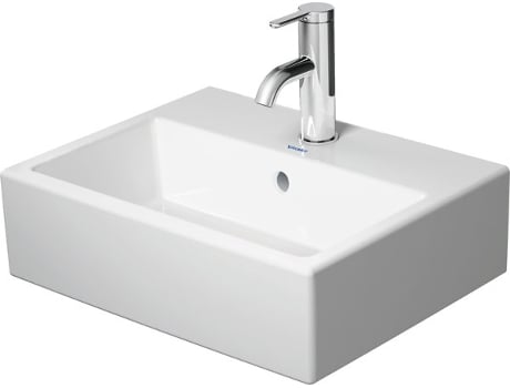 Lavatório para móveis DURAVIT Vero Air 45x35cm, com extravasor, com bancada com furo para torneira, sem furo para torneira