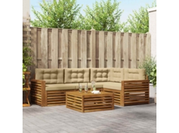 Vidaxl Conjunto De Sofás Para Exterior 5 Unid. Natural E Bege