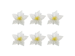 Laxiscreed Pack De 6 Ornamentos De Natal Com Flores E Design De Duas Camadas Para Decoração Festiva