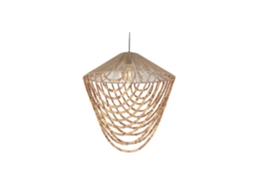 Luminária de Teto em Madeira de Juta com Contas Naturais, 67x67x70cm ALEXANDRA HOUSE LIVING