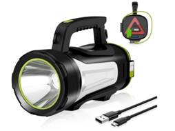 Lanterna Led Recarregável 8 Modos de Luz Tochas Manuais Superbrilhantes Lanterna Led Lanterna de Acampamento À Prova D'Água Preta TURMIN