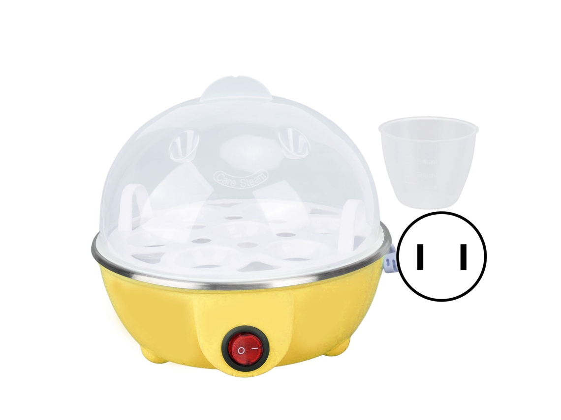 Cozinhador de Ovos Galinha 7 Ovos Anti Queimadura Desligamento Automático Prato de Aquecimento 110v Amarelo