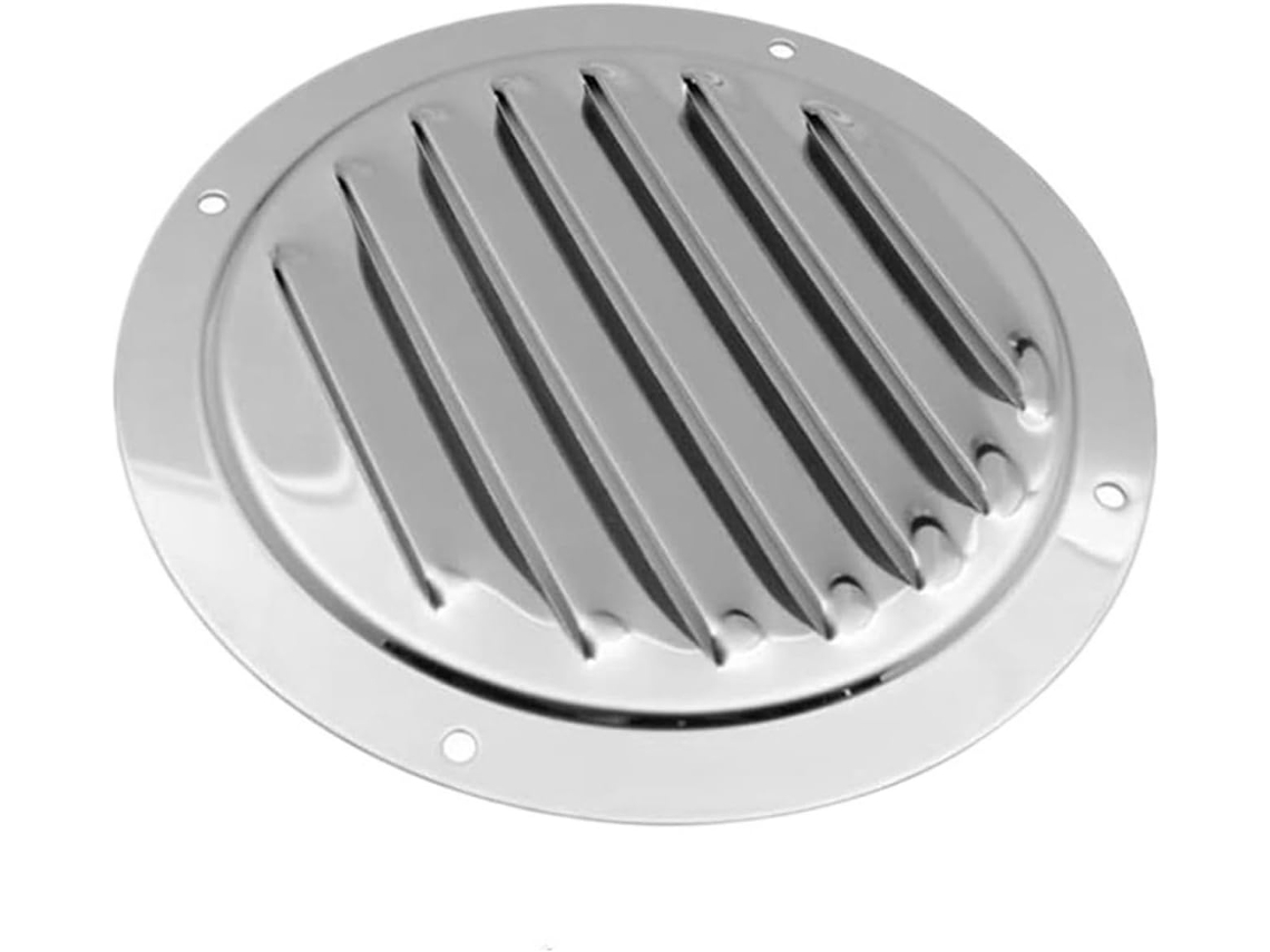 Saída De Ar 5 Polegadas Em Aço Inoxidável 316com Acabamento Espelhado, Para Ventilação De Parede, Ideal Para Cozinhas