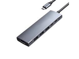 C Hub Com Carregamento 4k Pd Leitor De Cartão Sd/micro Entrada Para Fone De Ouvido De 3 0 3 5 Mm Tipo C Cinza Bestvite