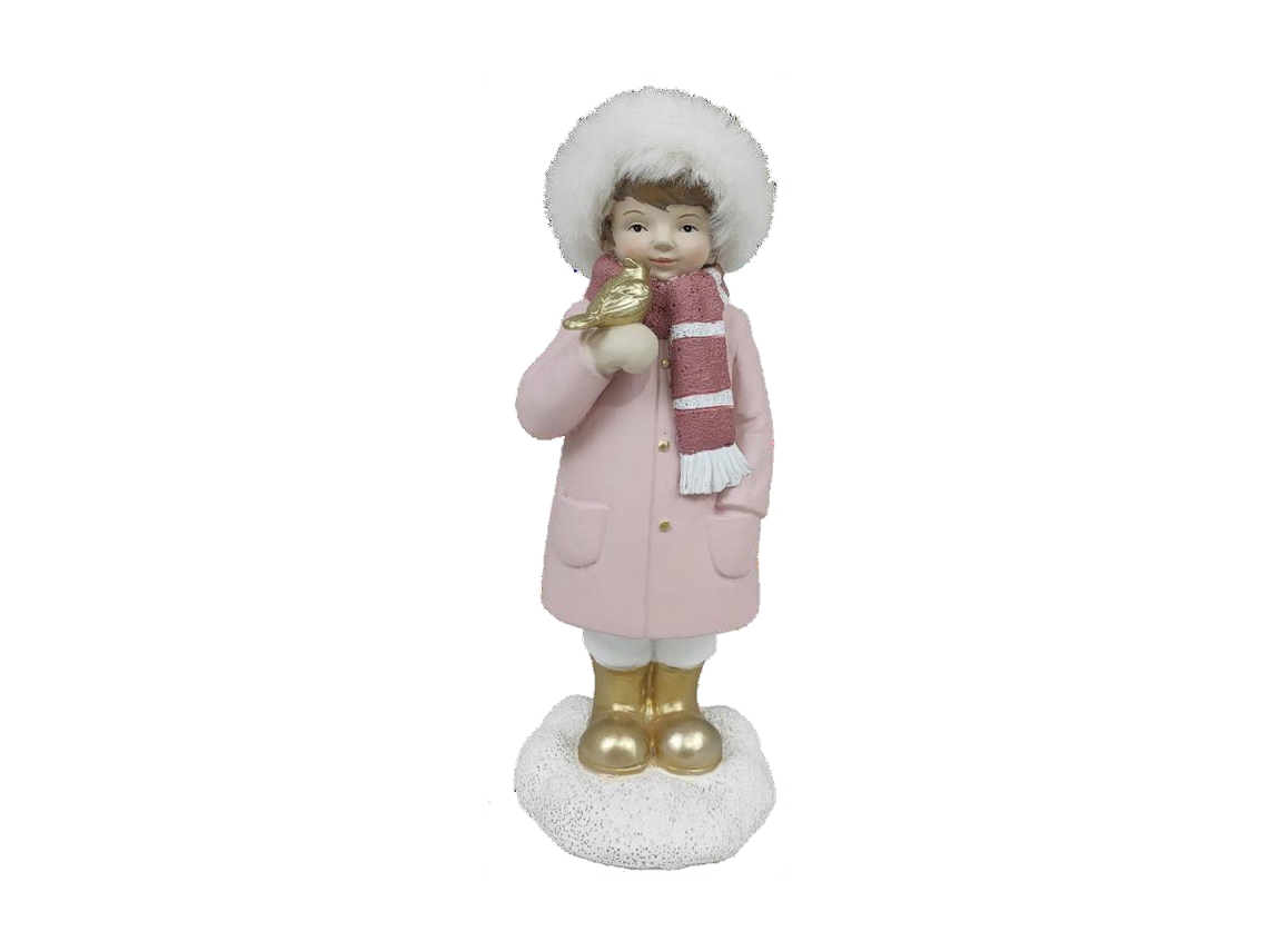 Adorno Natalício DKD Home Decor Resina Meninas (4 x 4 x 9,5 cm) (2 Unidades)