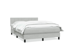 Maison Exclusive - Cama Com Molas/colchão 160x220 Cm Veludo Cinzento-claro