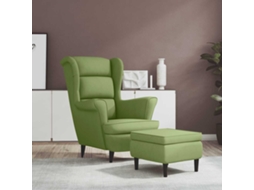 Vidaxl Poltrona De Descanso Com Banco Veludo Verde-claro