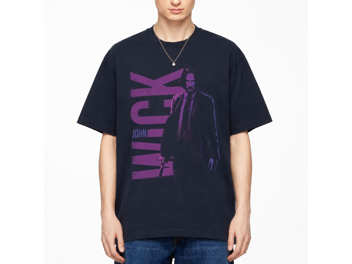 Rockinstone John Wick Name And Character Illustration Navy Adult T-shirt Size:xl