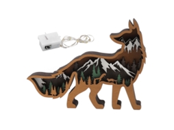 Estátua De Animal De Madeira Decorar Mesa Trabalho Com Superfície Lisa