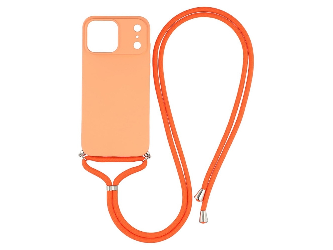 Capa Para Iphone 17 Pro Com Cordão Para Celular Em Tpu Laranja