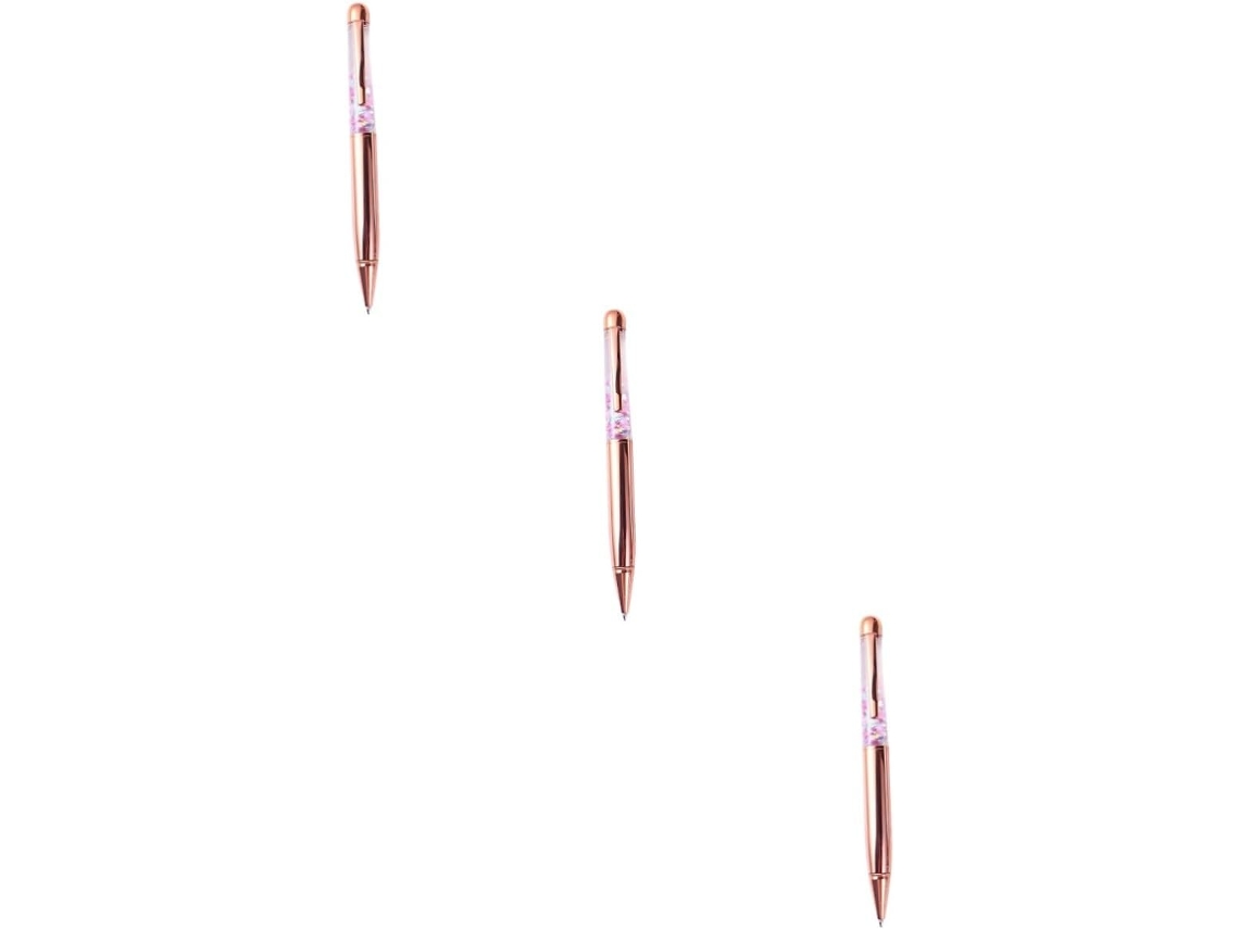 Conjunto De 3 Canetas Esferográficas Em Metal Com Design Criativo,