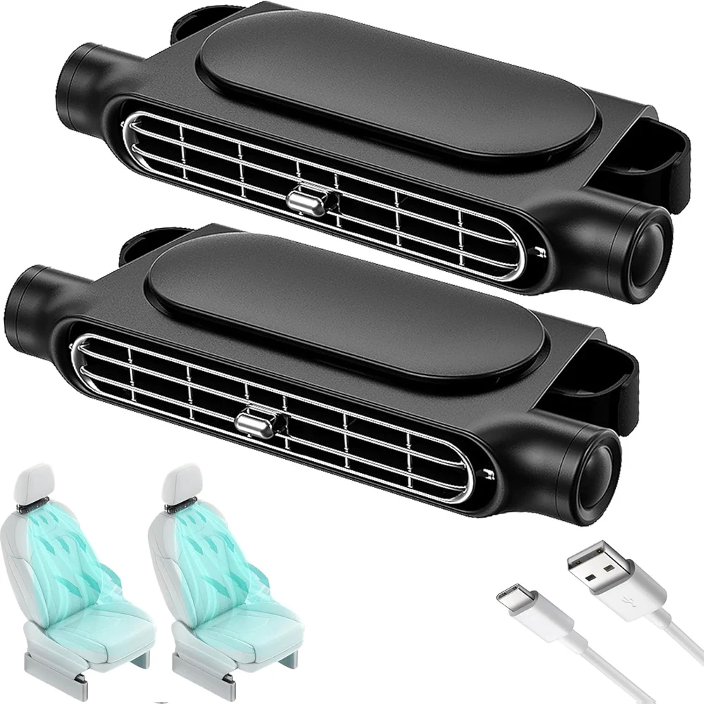(preto - Pacote Com 2) Ventilador Para Assento De Carro, Ajuste De Três Velocidades, Funcionamento Silencioso, Design Compacto