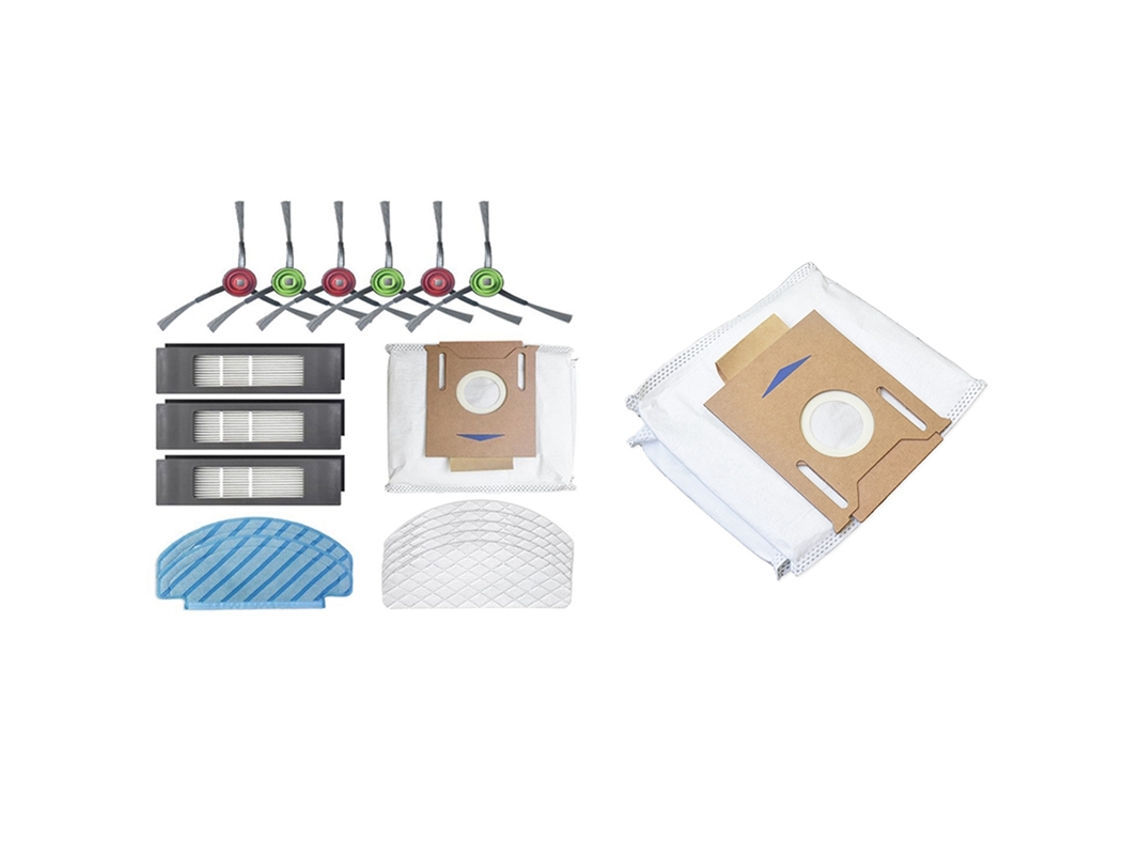 5 peças sacos de pó para ecovacs ozmo t8/t8aivi/& 1 conjunto escova lateral saco de pó de limpeza descartável