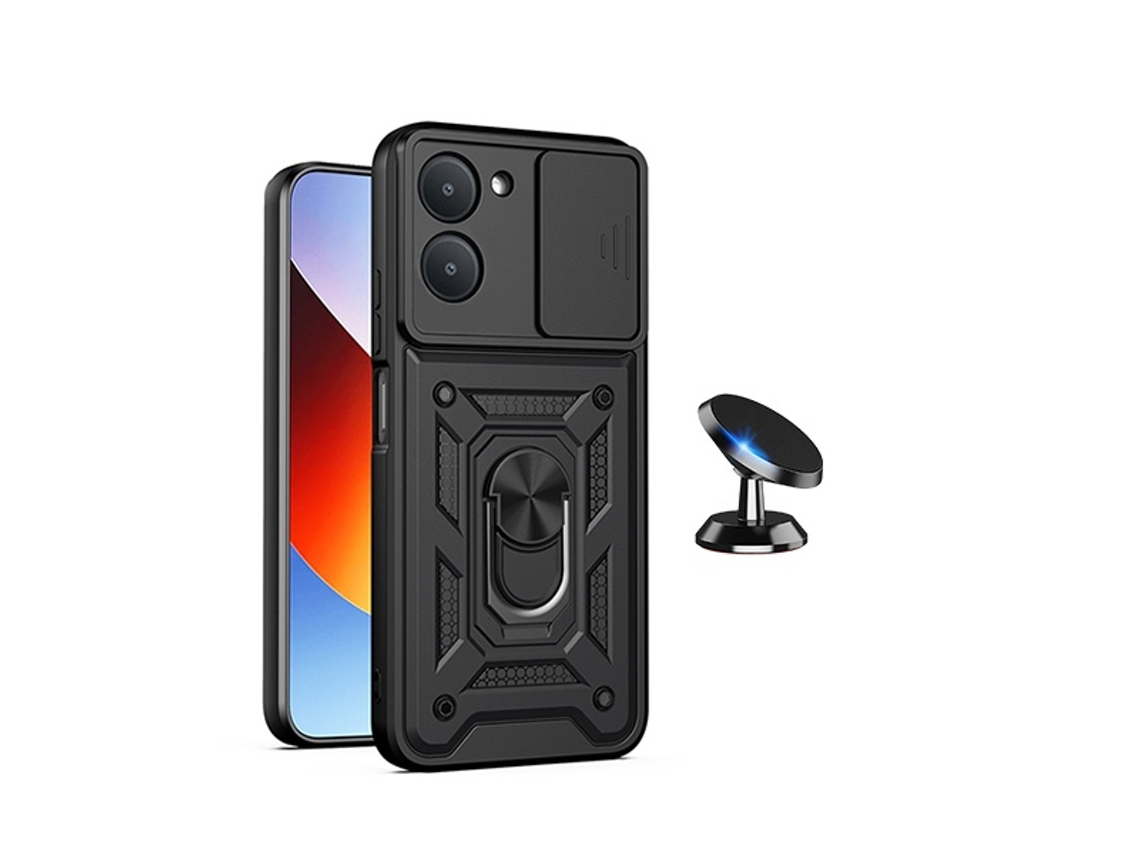 Kit Suporte Magnético Capa Magnetic Slide Window Phonecare Para Xiaomi Redmi A7 - Preto
