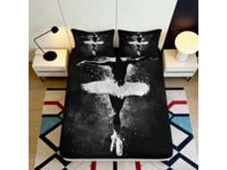 Conjunto de Cama Preta e Branca em Microfibra Fronha 200x25cm