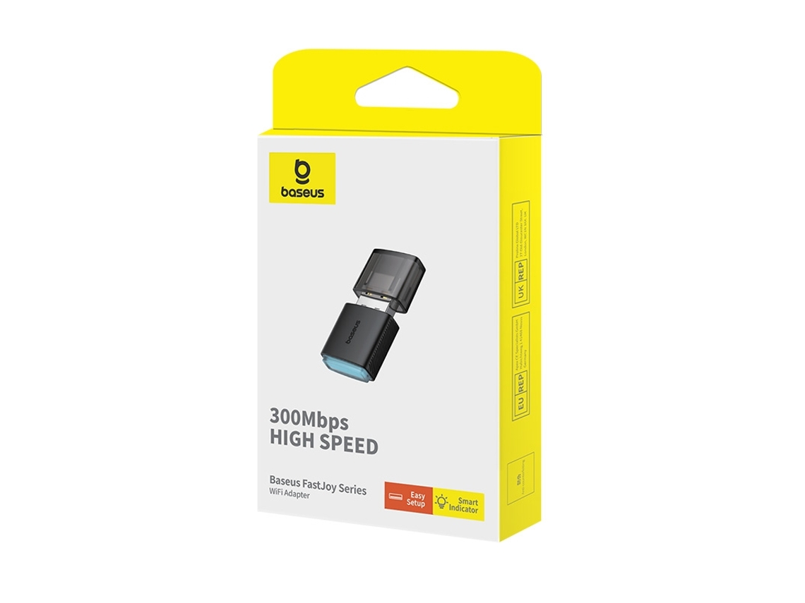 Placa De Rede Externa Usb Wifi 2,4 Ghz 300 Mb/s Preta Slowmoose