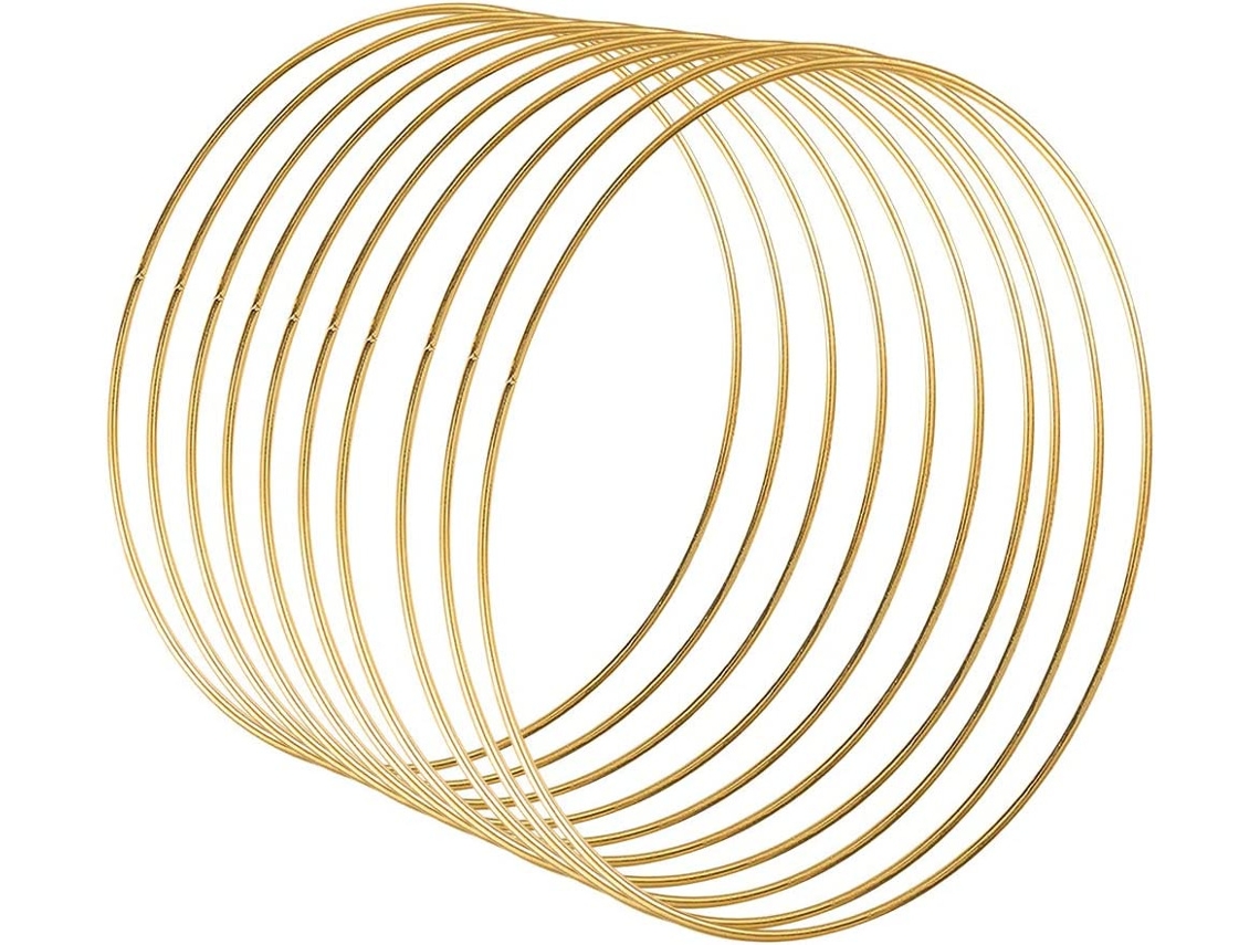 10 Peças 20cm Anéis Metálicos Dourados, Grinaldas, Apanhadores De Sonhos Grinaldas SUNNY SPACES