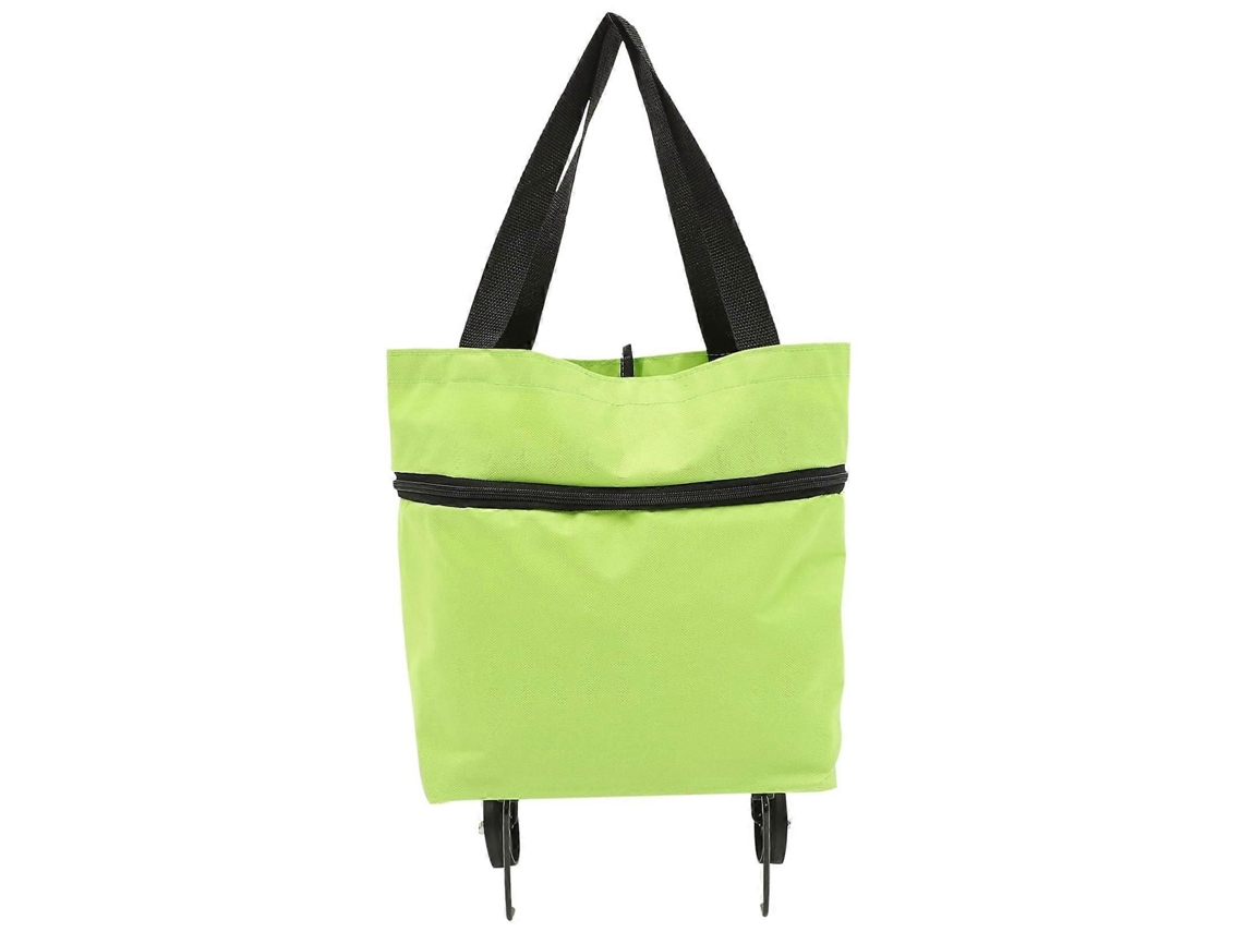 Sacola de Compras Dobrável com Rodinhas, em Tecido Oxford Impermeável, com Alça Ajustável, Ideal para Viagens, Compras e Lavanderia. GOKOCO
